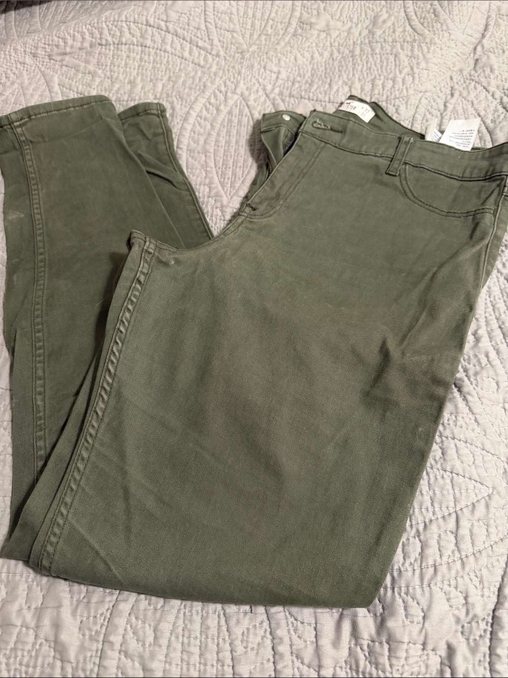 Hollister army green skinny jeans size 32W/31L